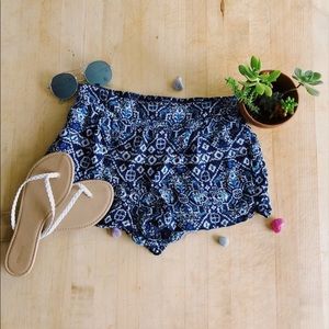 Blue patterned shorts